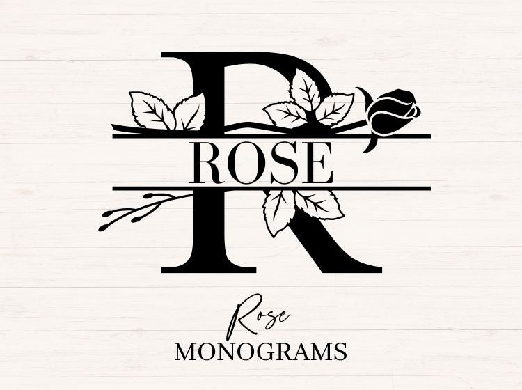 Rose Bud Monogram - 26 Letters (A-Z)