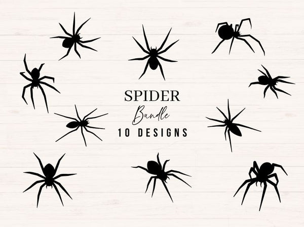 Spider SVG PNG DXF Bundle – Halloween Clipart & Insect Cut Files