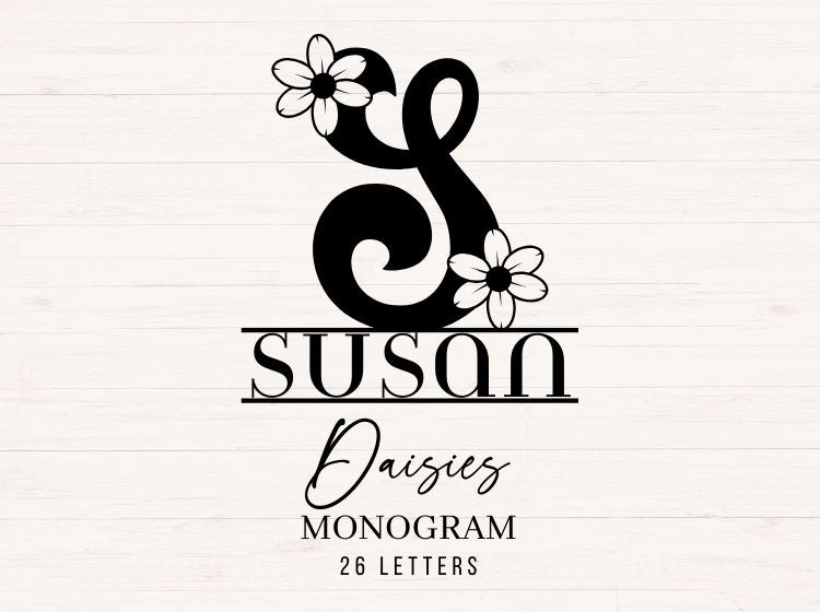 Daisy Monogram - A-Z 26 Letters