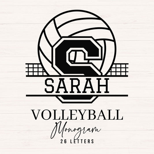 Volleyball Split Monogram svg