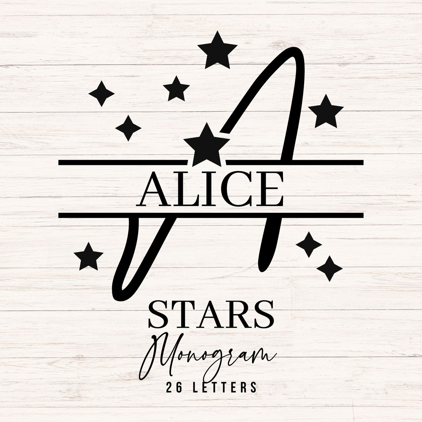 Star Monogram SVG Bundle A-Z