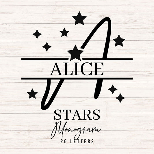 Star Monogram SVG Bundle A-Z