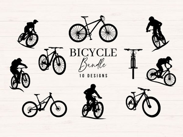 Mountain Bike SVG Bundle – 10 Hand-Drawn Designs
