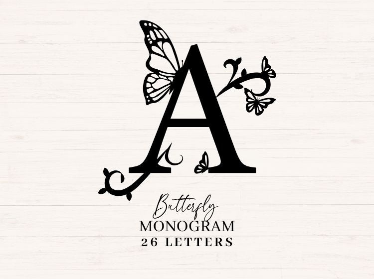 Butterfly Monogram - 26 Letters (A-Z)