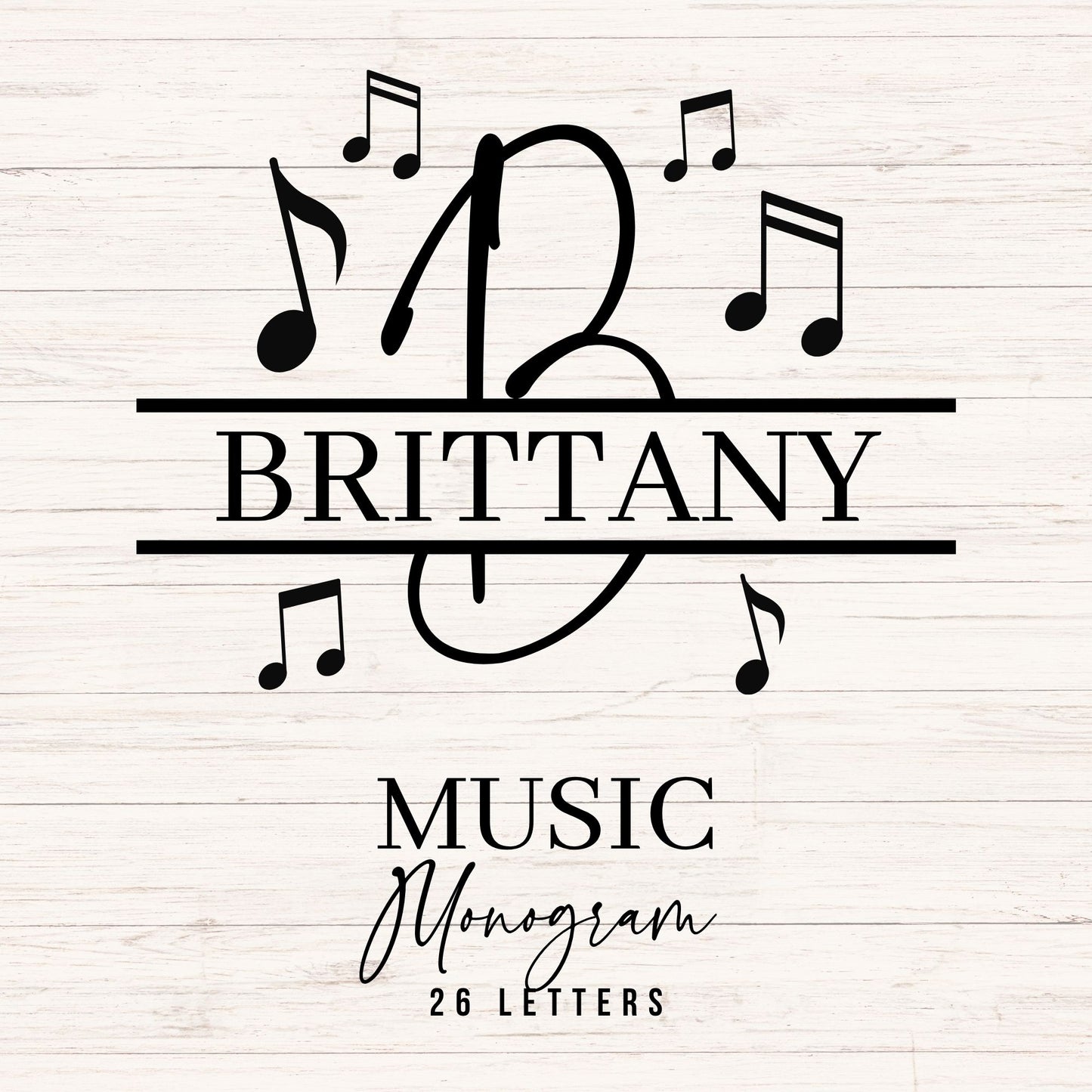 Music Split Monogram SVG Bundle A-Z