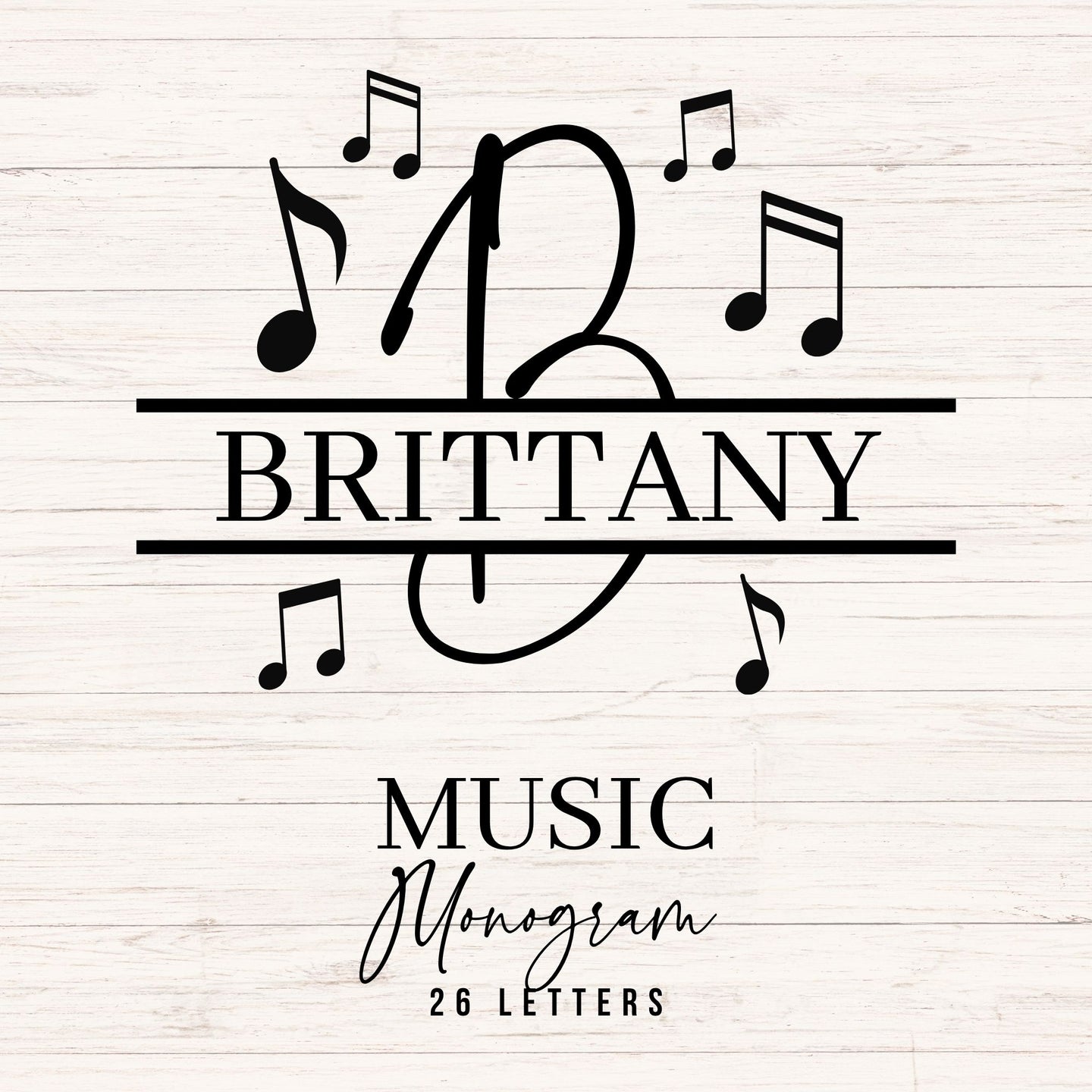 Music Split Monogram SVG Bundle A-Z