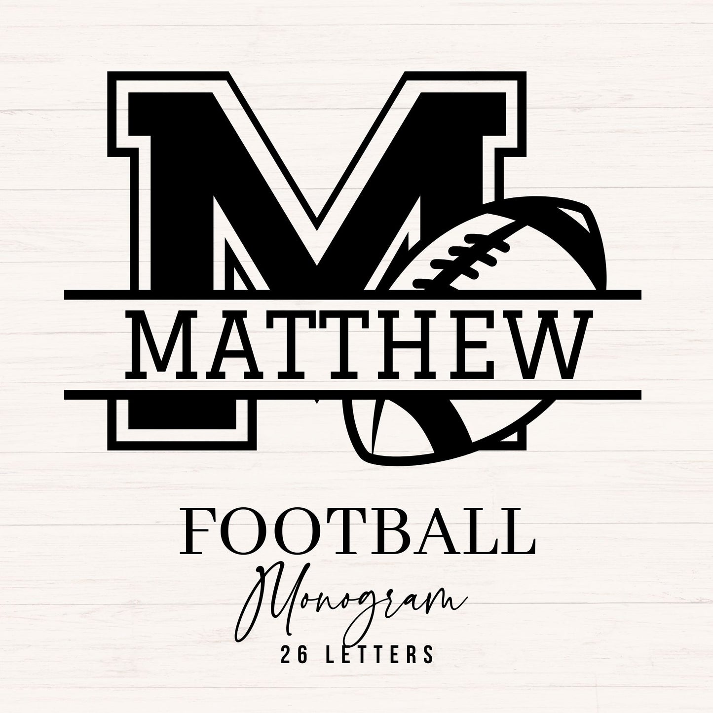 Football Monogram SVG - 26 Letters