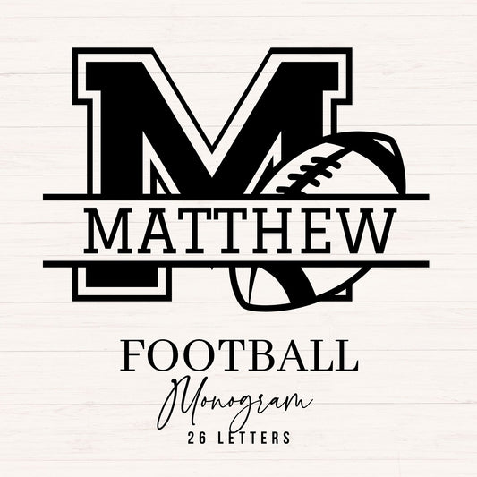 Football Monogram SVG - 26 Letters