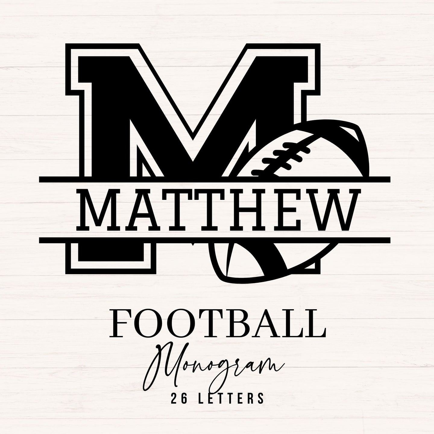 Football Monogram SVG - 26 Letters