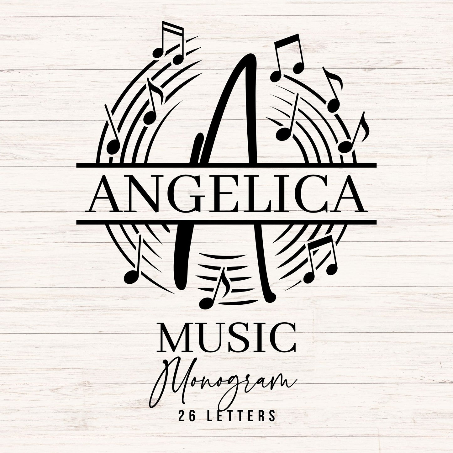 Music Monogram SVG Bundle A-Z