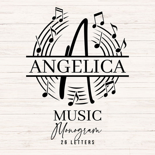 Music Monogram SVG Bundle A-Z