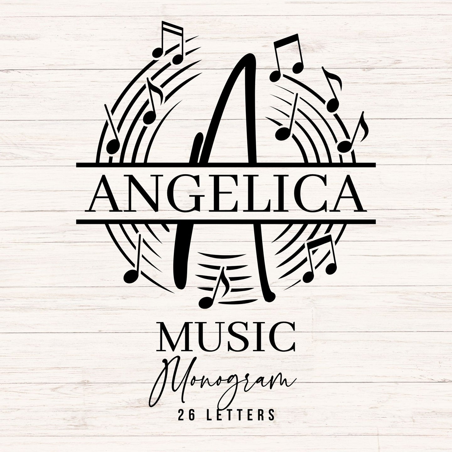 Music Monogram SVG Bundle A-Z