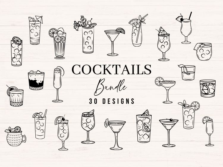 Cocktails svg Bundle - 30 designs