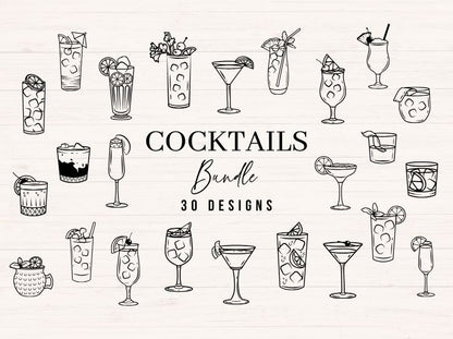 Cocktails svg Bundle - 30 designs