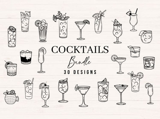 Cocktails svg Bundle - 30 designs