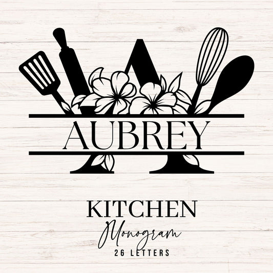 Kitchen Monogram SVG Bundle A-Z
