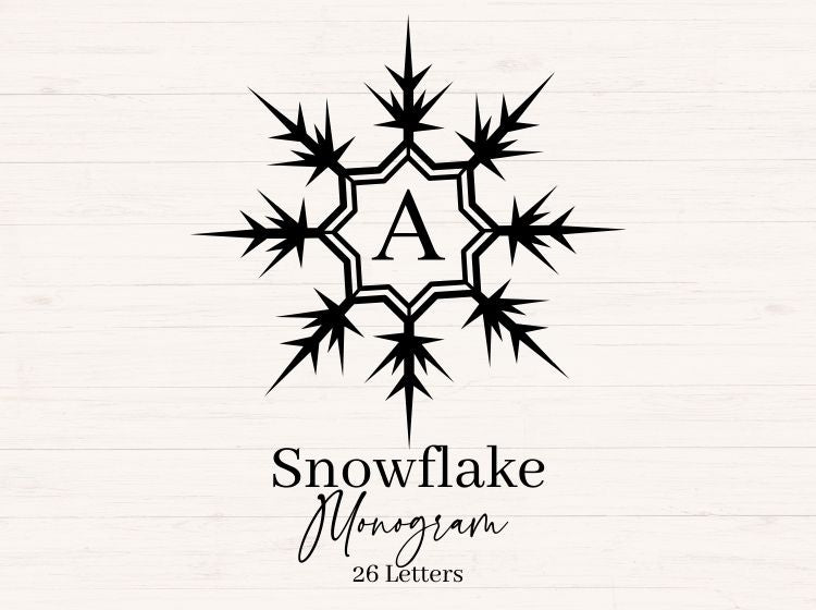 Snowflake Monogram - A-Z 26 Letters