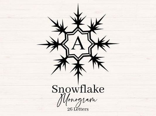 Snowflake Monogram - A-Z 26 Letters