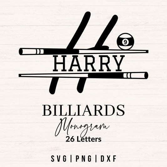 Billiards Monogram SVG Bundle A–Z