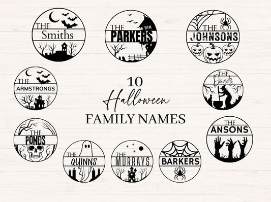 Halloween Family name svg bundle