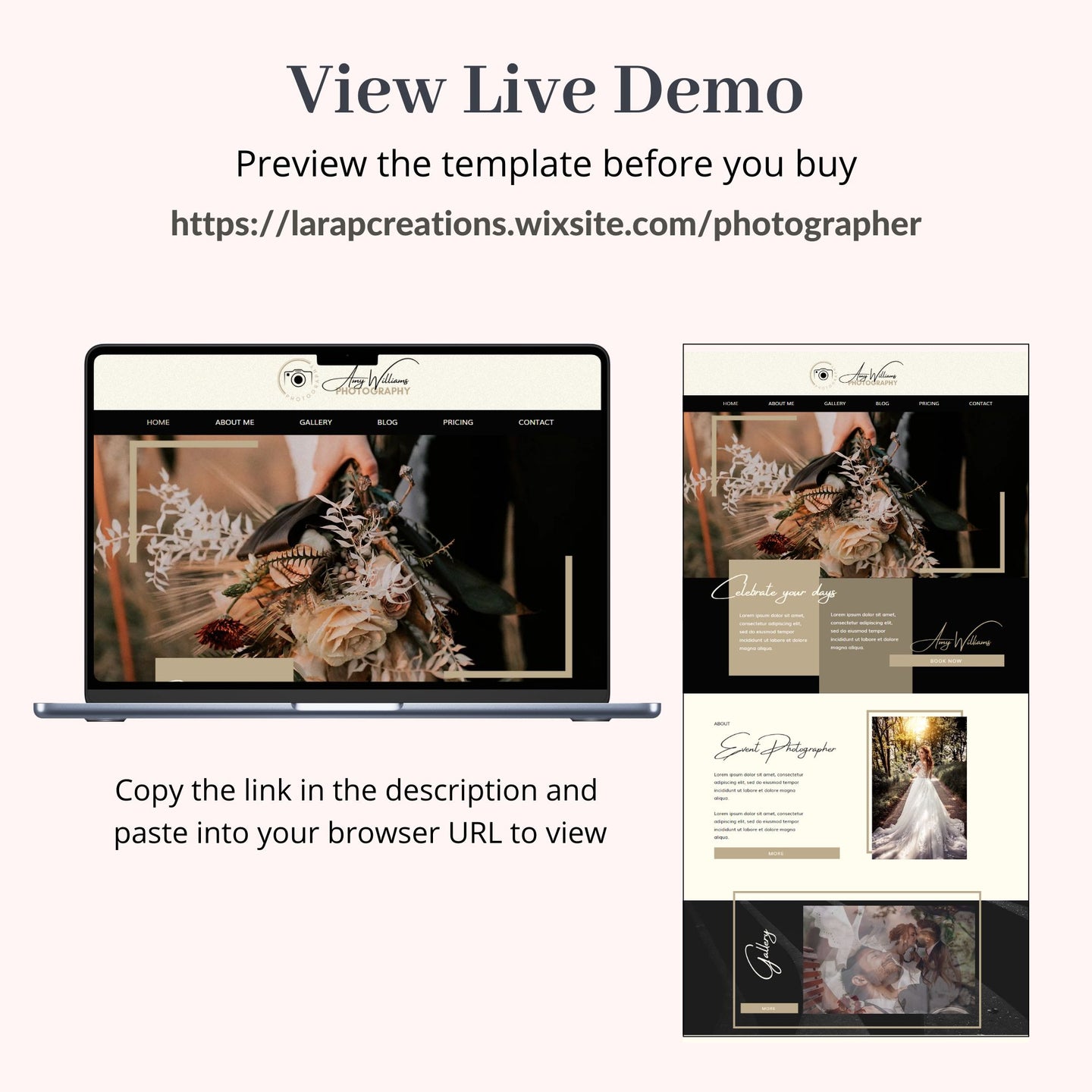 Wix Website Template for Photographers