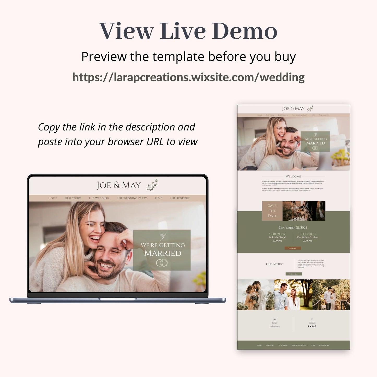 Wedding RSVP Wix Website Theme