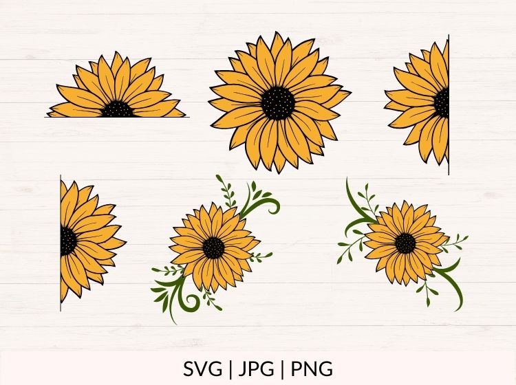 Sunflower svg Bundle - 3 Colors