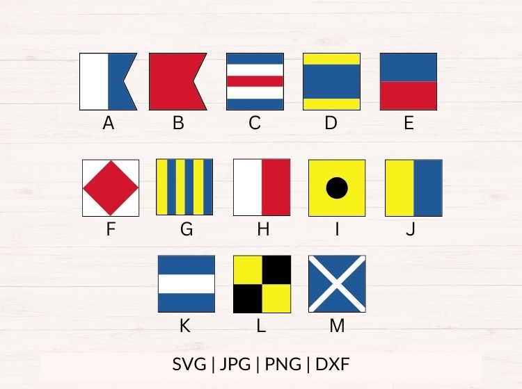 Nautical Flags svg Bundle - 26 Letters (A-Z)