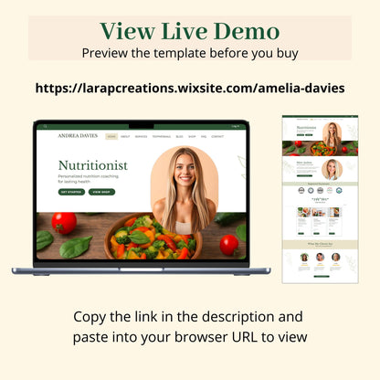 Nutritionist Wix Website Template