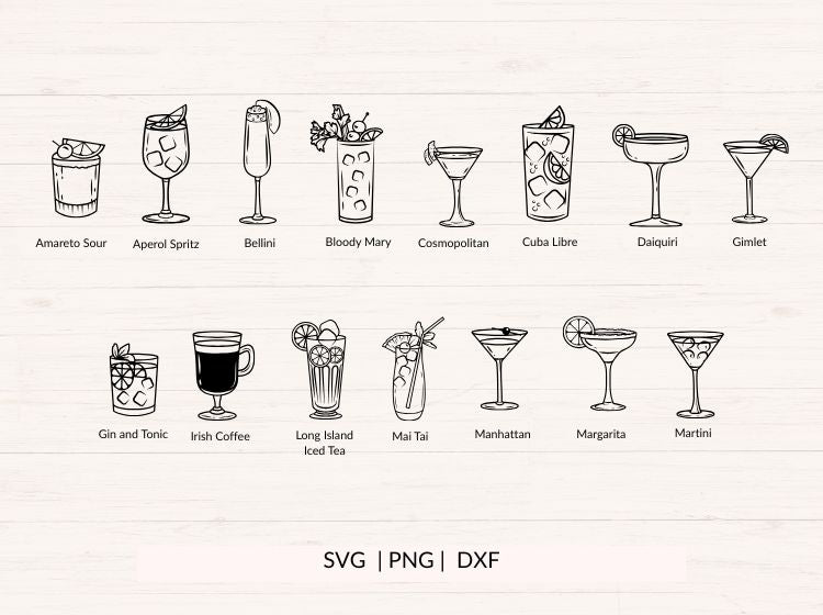 Cocktails svg Bundle - 30 designs