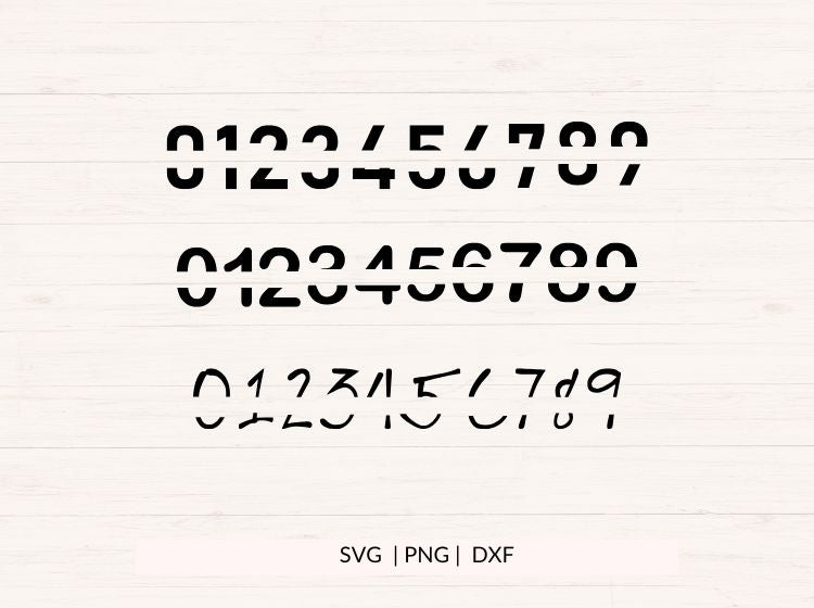 Split Numbers svg, png, dxf, 5 sets