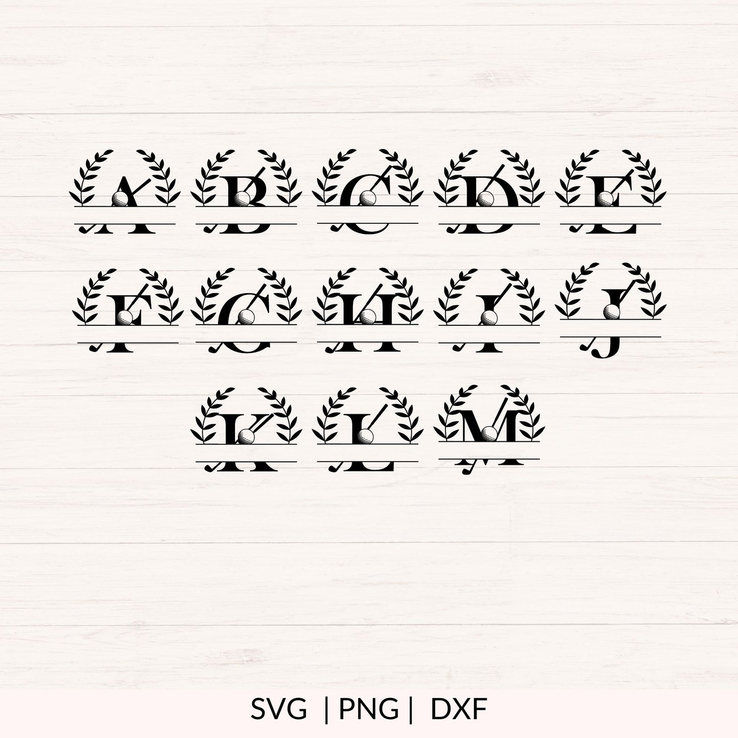Golf Split Monogram SVG - 26 Letters