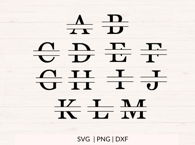 Split Monogram - A-Z 26 Letters for Unisex Designs