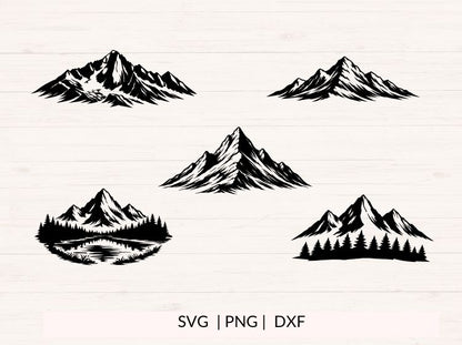 Mountain SVG Bundle – 10 Hand-Drawn Designs for Crafts
