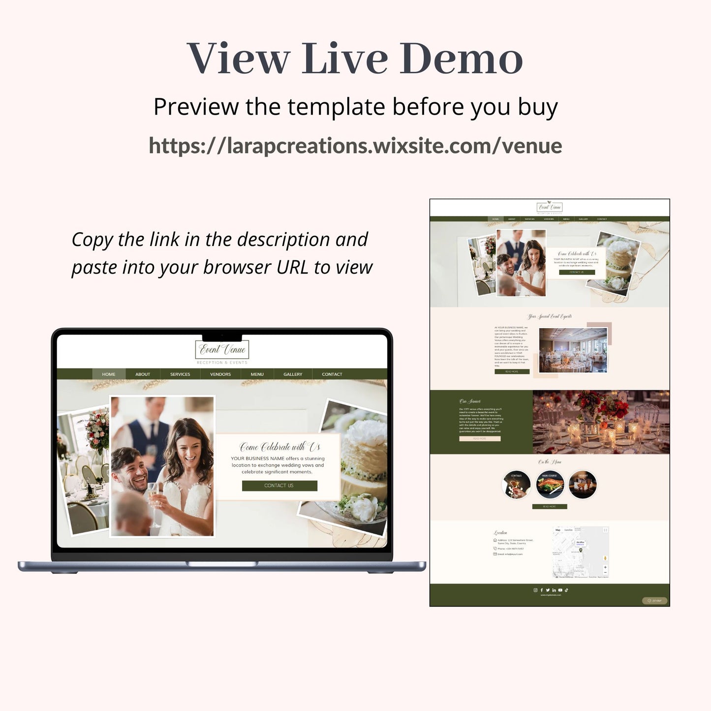 Event Venue Wix Website Theme