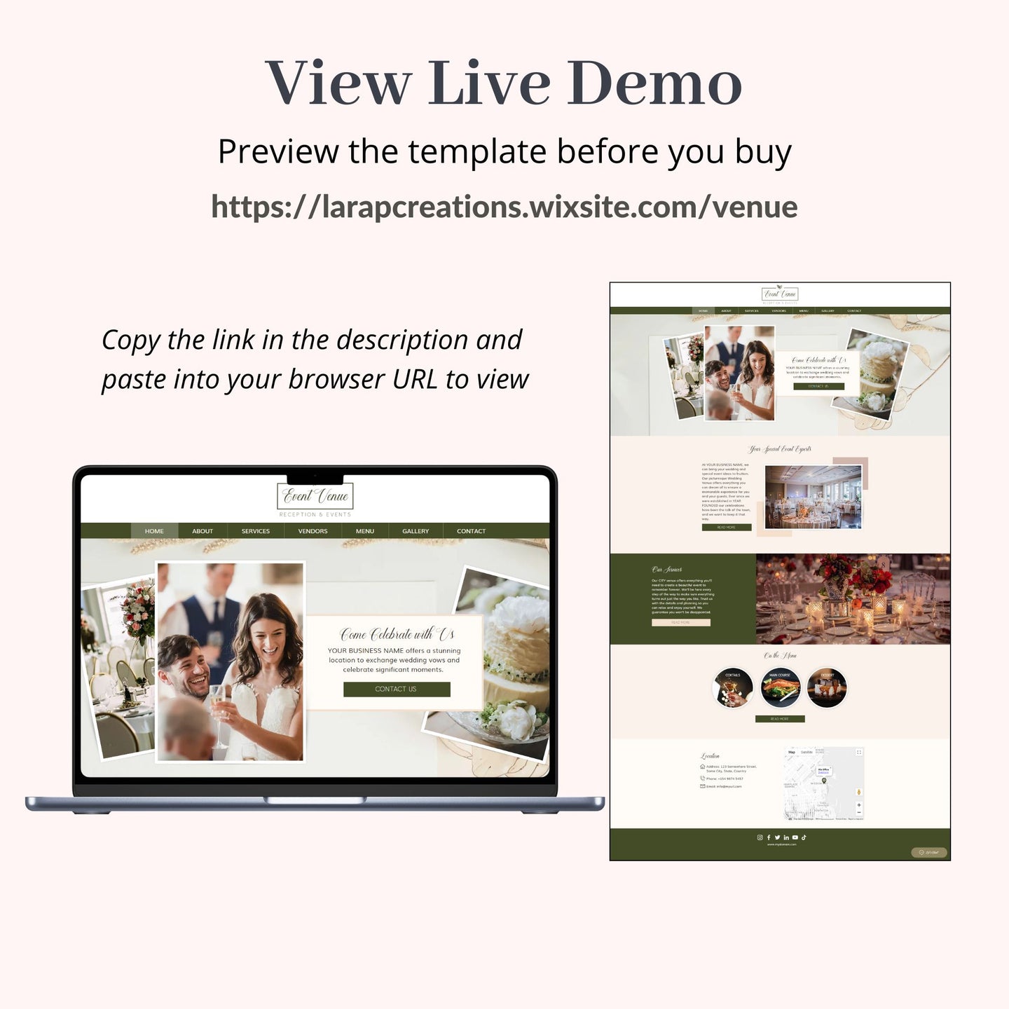 Event Venue Wix Website Theme