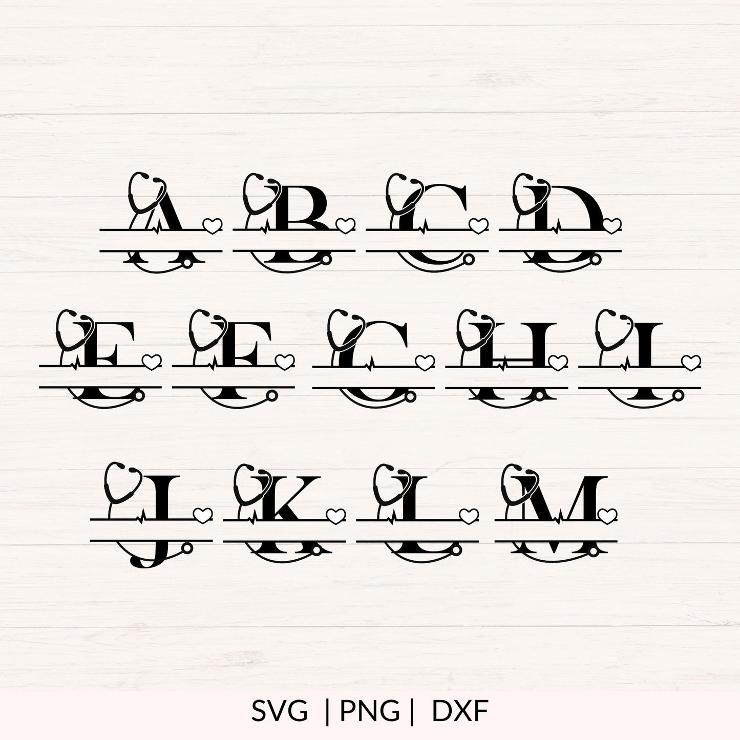 Medical Monogram SVG Bundle A-Z