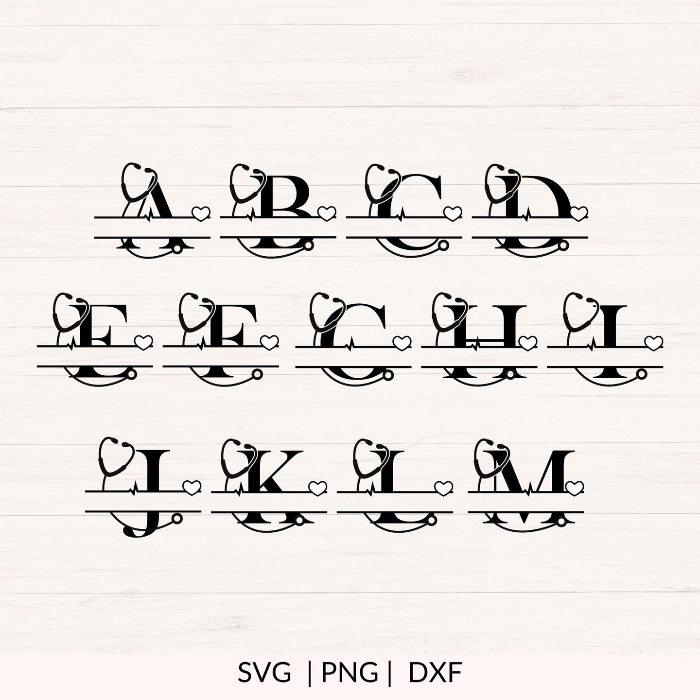 Medical Monogram SVG Bundle A-Z