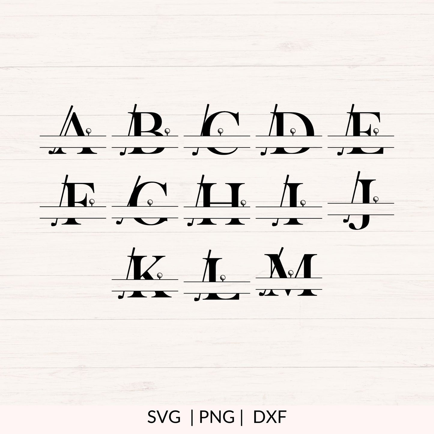 Golf Split Monogram SVG Bundle - 26 Letters