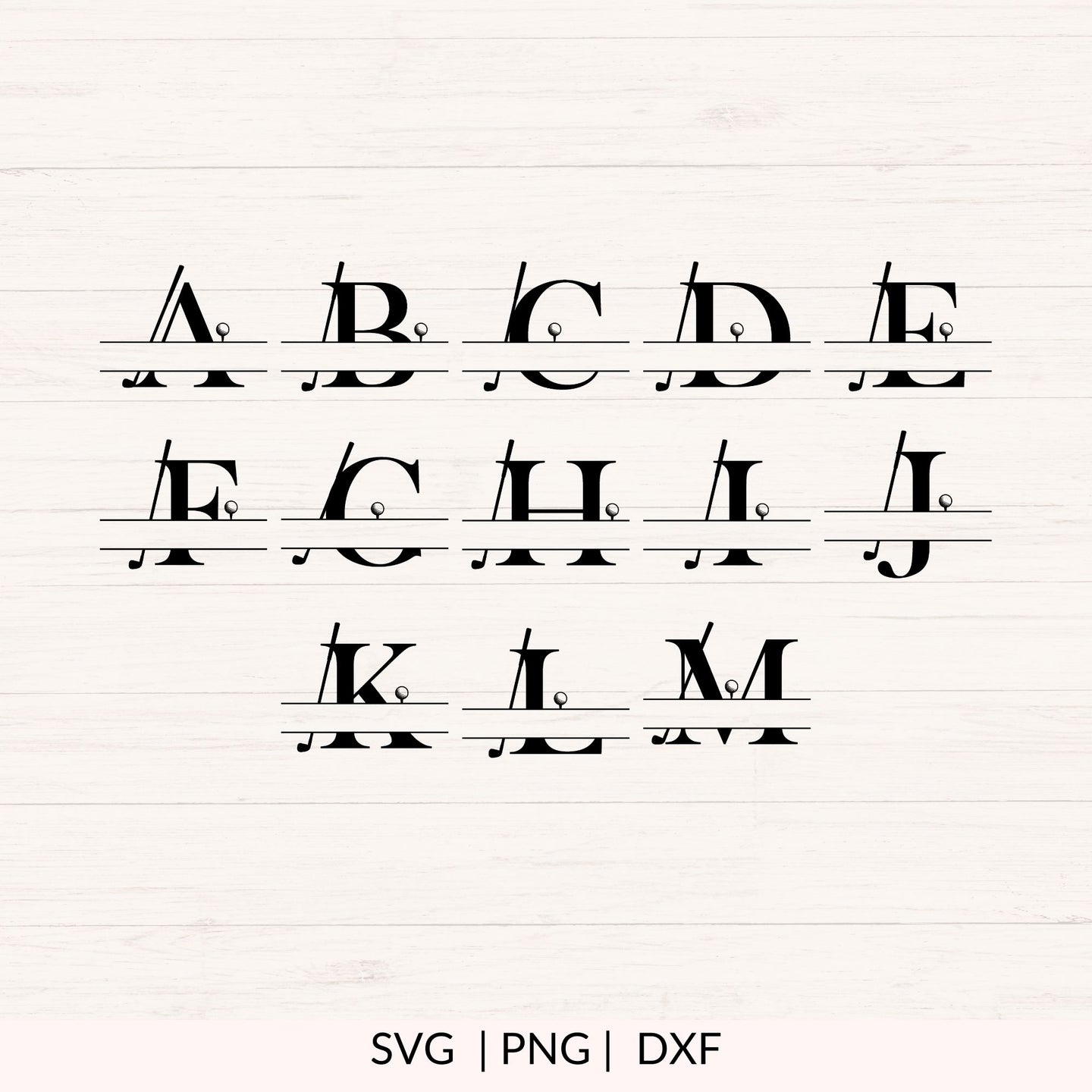 Golf Split Monogram SVG Bundle - 26 Letters
