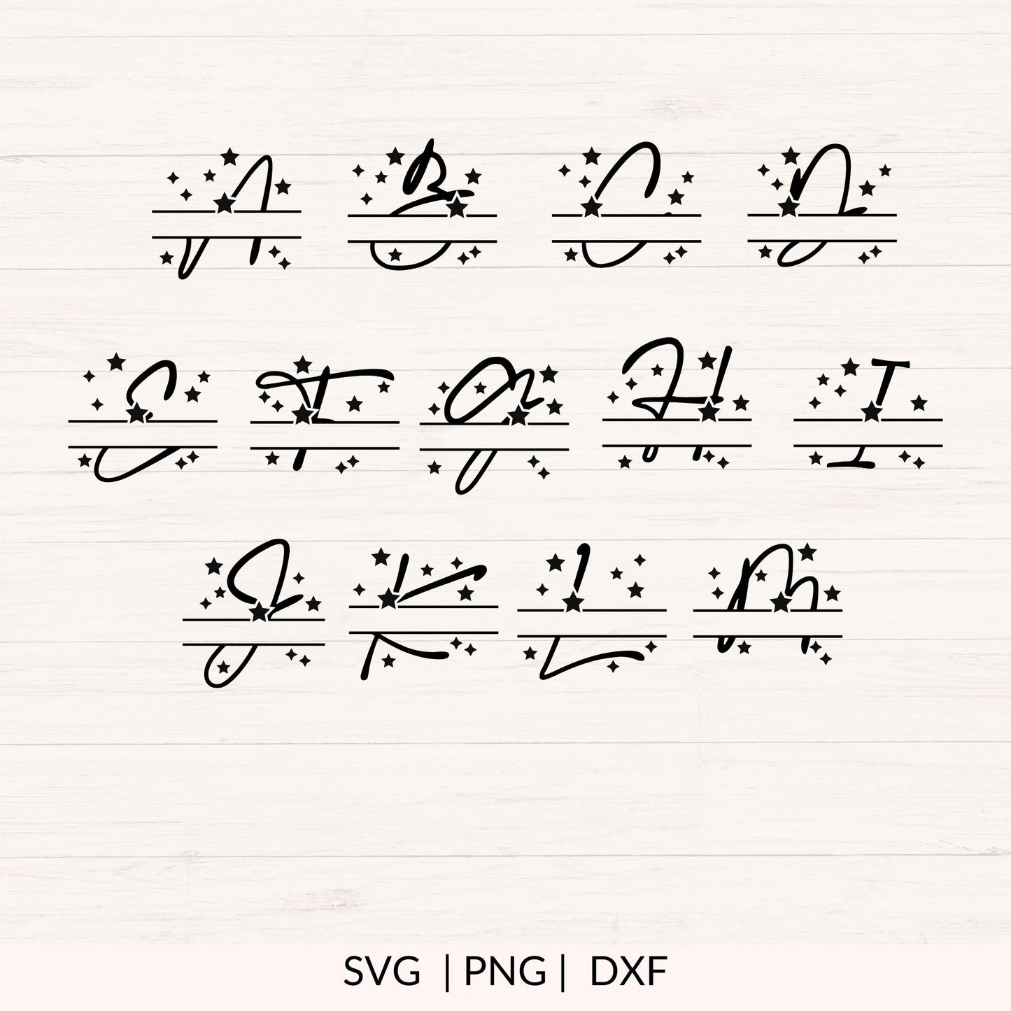Star Monogram SVG Bundle A-Z