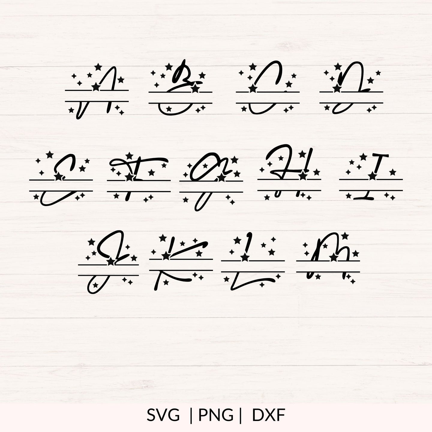 Star Monogram SVG Bundle A-Z