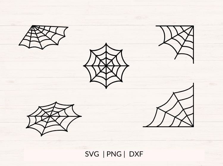 Spiderweb SVG Bundle | Halloween Spider Web Designs PNG DXF