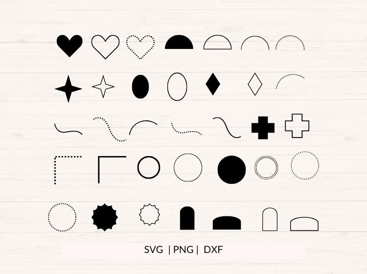 Basic Shapes SVG Bundle - 70 Vector Files for Crafts & Prints
