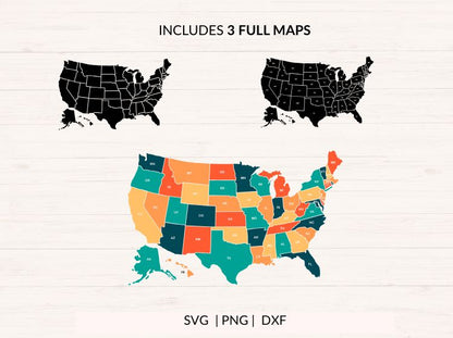 US States SVG Bundle - Map Cut Files