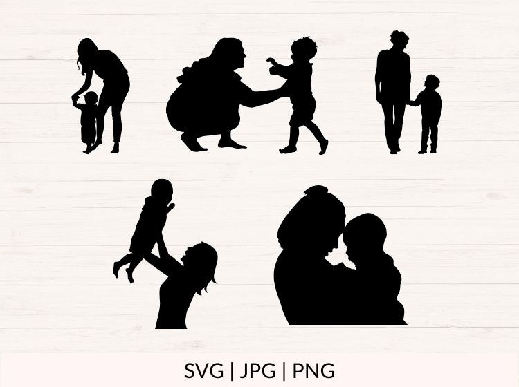 Mom Silhouette svg bundle