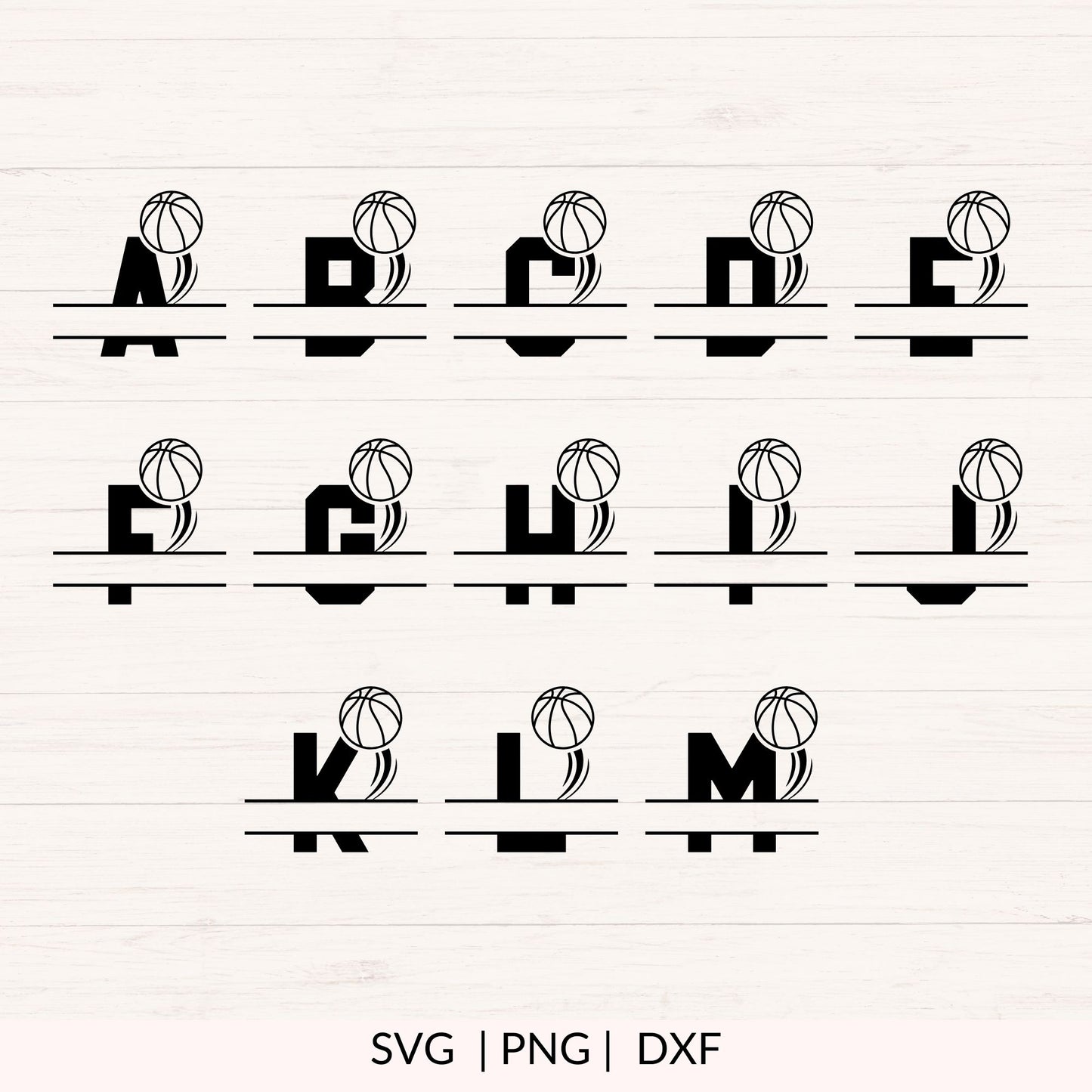 Basketball Monogram SVG - 26 Letters