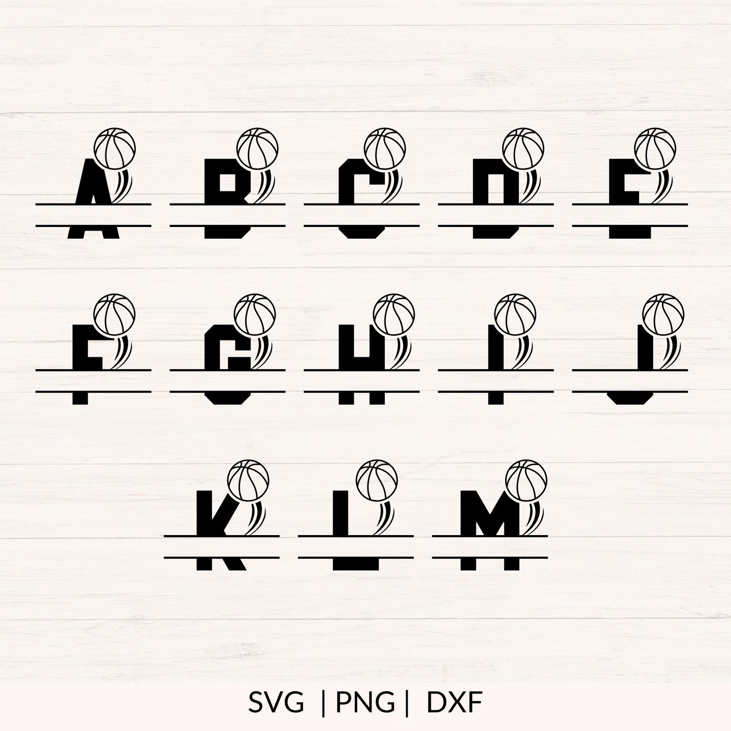 Basketball Monogram SVG - 26 Letters
