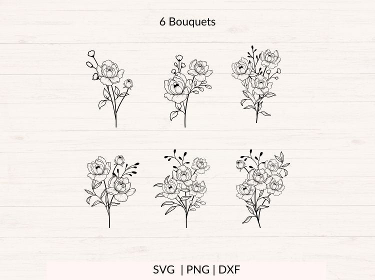 Peonies svg Bundle