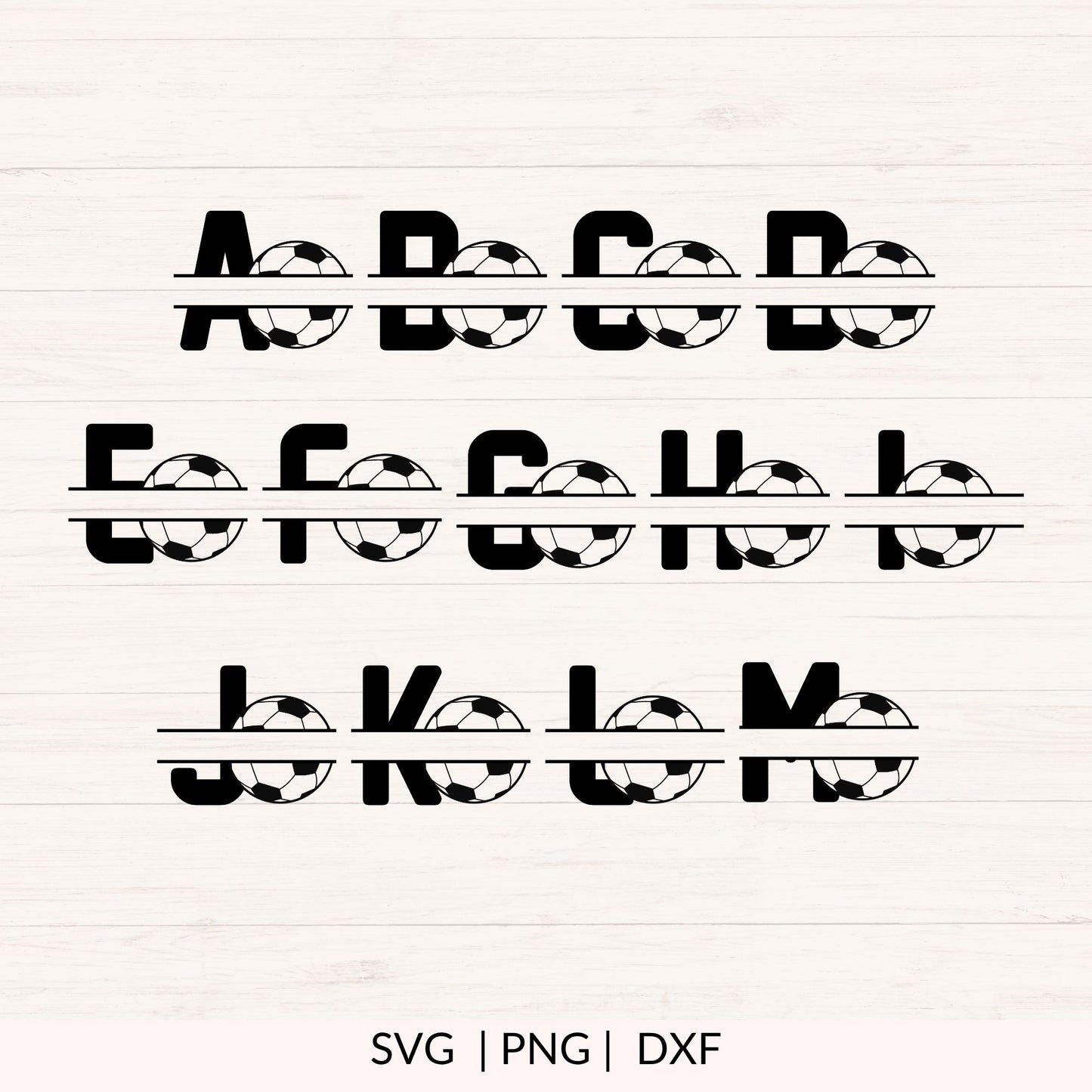 Soccer Monogram SVG - 26 Letters